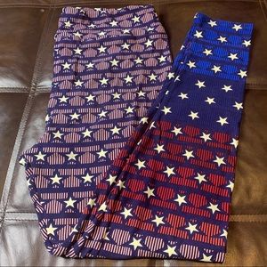 LuLaRoe Stars and Stripped American Patriotic TC2 Leggings
